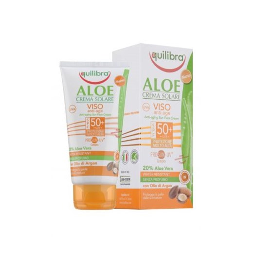 Equilibra Aloe Anti-Aging Sun Face Cream SPF50 aloesowy przeciwzmarszczkowy krem przeciwsłoneczny 75ml Equilibra   Horex.pl