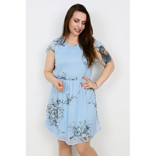 Vero Moda sukienka Satina niebieskie kwiaty  Vero Moda L okazja N-Fashion 