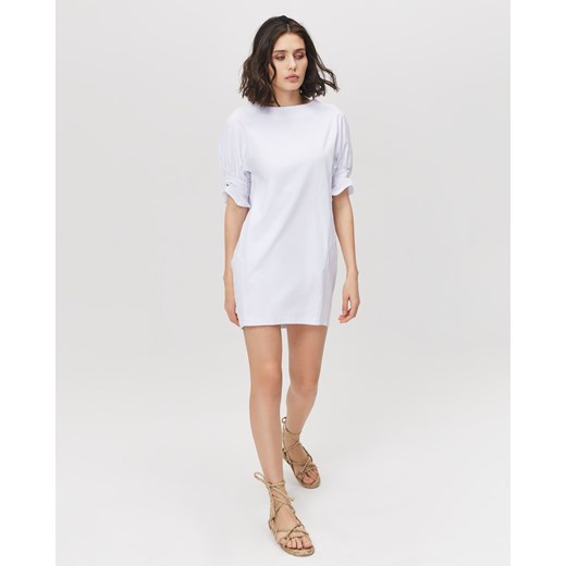 Sukienka biała Femestage mini z okrągłym dekoltem oversize'owa 