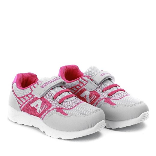 Szaro-różowe dziecięce buty sportowe Sammy - Obuwie