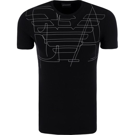 T-shirt męski czarny Emporio Armani z krótkimi rękawami 