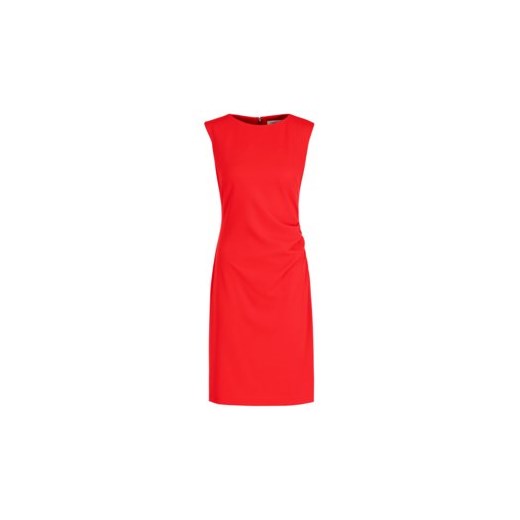 Czerwona sukienka Calvin Klein bez rękawów z okrągłym dekoltem prosta 