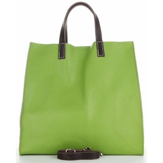 Praktyczne Torebki Skórzane 2 w 1 Shopper z Listonoszką produkcji Włoskiej Zielone (kolory) Genuine Leather   PaniTorbalska