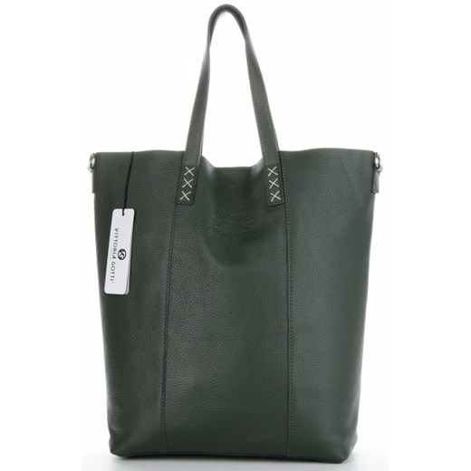 Shopper bag Vittoria Gotti bez dodatków ze skóry elegancka 