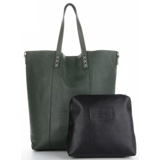 Shopper bag Vittoria Gotti matowa ze skóry duża bez dodatków elegancka 