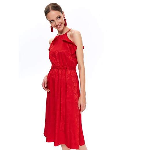 Sukienka Top Secret czerwona z okrągłym dekoltem karnawałowa 