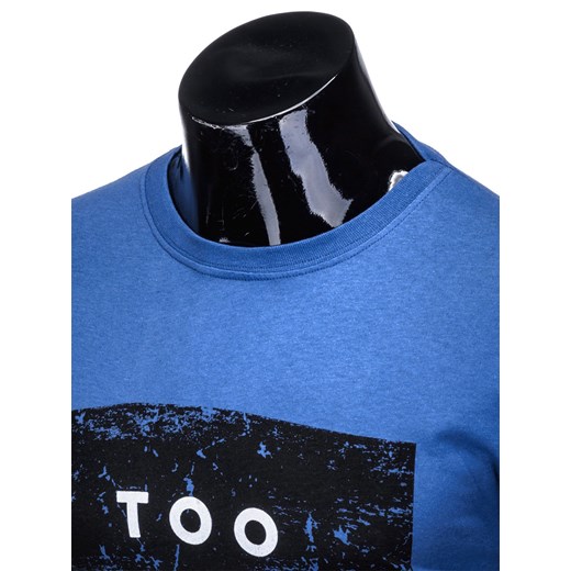 T-shirt męski niebieski Edoti.com 