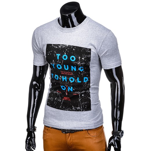 T-shirt męski Edoti.com szary młodzieżowy 