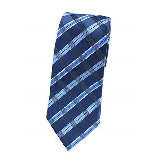 Wyjątkowo długa krawat niebieski z mikrofibry Check poliester XL męskie krawat 63"