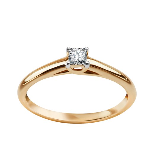 Złoty pierścionek z diamentem YES   YES.pl