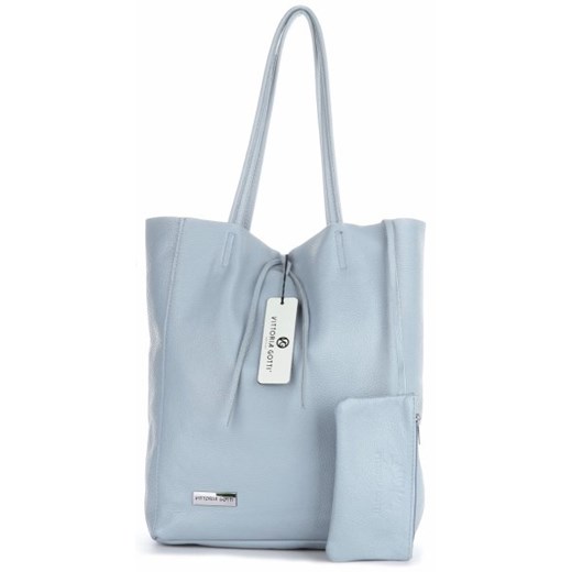 Shopper bag Vittoria Gotti skórzana bez dodatków na ramię matowa 