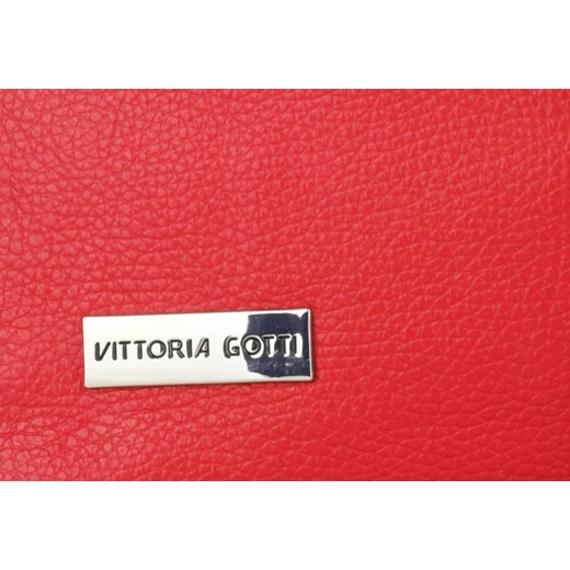 Włoska Torebka Skórzana Firmowy Shopper Bag XL Vittoria Gotti Made in Italy Czerwony (kolory) Vittoria Gotti   PaniTorbalska