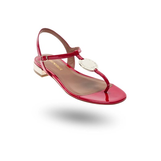 Sandały damskie czerwone Emporio Armani bez wzorów 