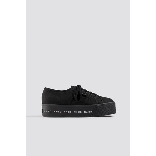 Superga x NA-KD Branded Flatform Sneaker - Black