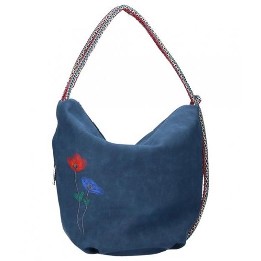 Shopper bag niebieska Chiara Design glamour bez dodatków 