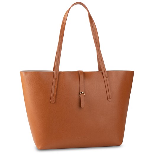 Shopper bag Coccinelle elegancka duża matowa pomarańczowy na ramię 