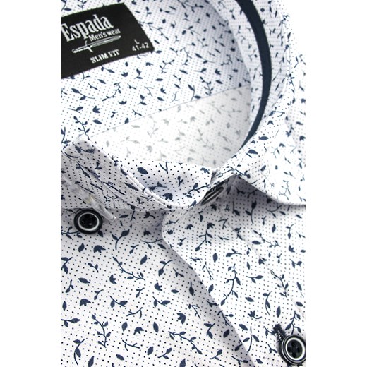 Koszula męska Espada z długim rękawem tkaninowa w abstrakcyjnym wzorze 
