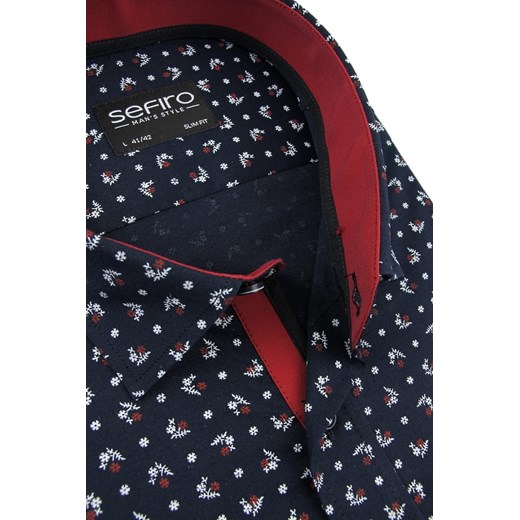 Koszula męska Sefiro w abstrakcyjnym wzorze z krótkim rękawem 