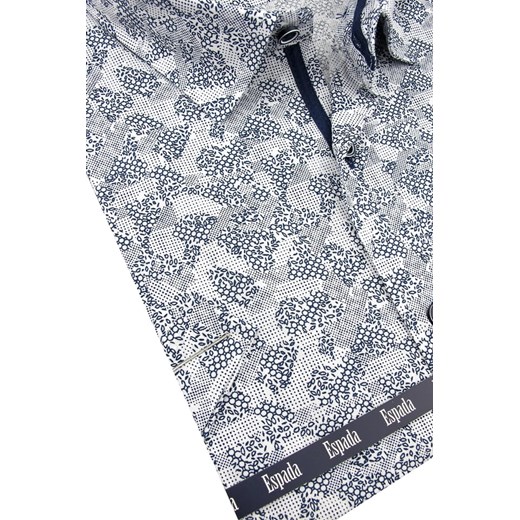 Koszula męska Espada z elastanu młodzieżowa w abstrakcyjnym wzorze z klasycznym kołnierzykiem 