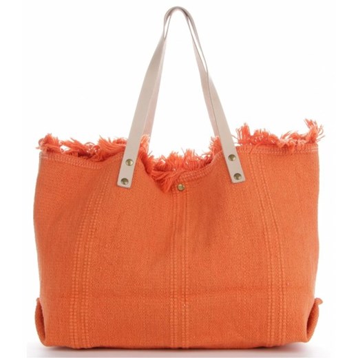 Shopper bag Vittoria Gotti pomarańczowy bez dodatków 