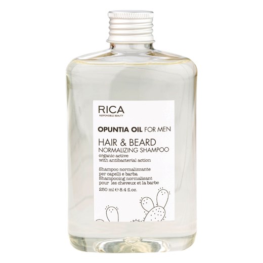 Rica Opuntia Oil for Men Hair &amp; Beard Normalizing | Szampon nawilżający do włosów i brody 250ml Rica   Estyl.pl