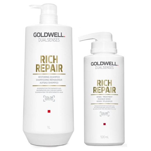 Goldwell DualSenses Rich Repair | Zestaw regenerujący: szampon 1000ml + maska 500ml