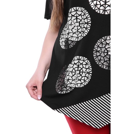 Asymetryczna bluzka w kolorze czerni   50 Modne Duże Rozmiary