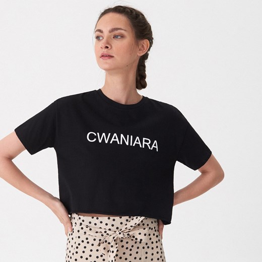 House - T-shirt z napisem Cwaniara - Czarny House  S 