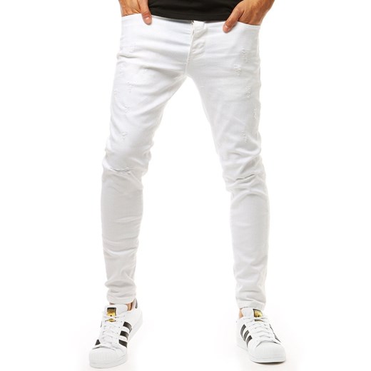 Białe jeansy męskie Dstreet na wiosnę casual 