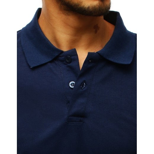T-shirt męski Dstreet niebieski z poliestru z krótkim rękawem 