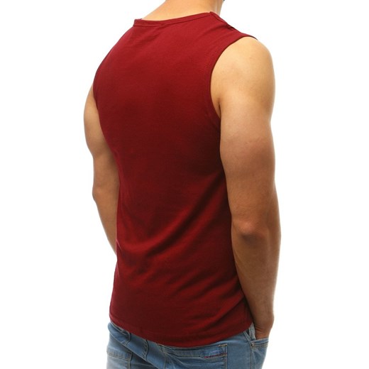 T-shirt męski czerwony Dstreet w nadruki 