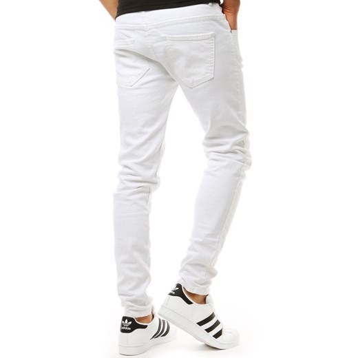 Białe jeansy męskie Dstreet bez wzorów 