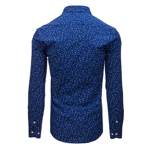 Koszula męska elegancka we wzory niebieska (dx1530)
