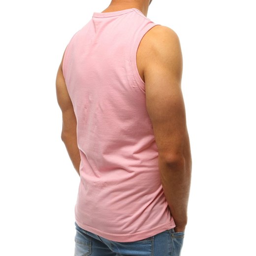 T-shirt męski Dstreet różowy z nadrukami 