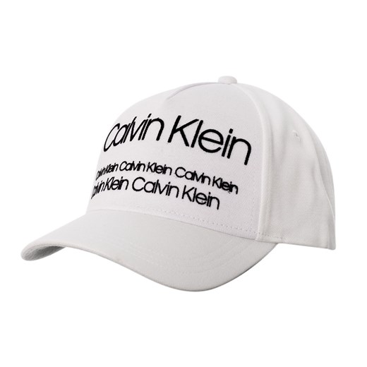 Biała czapka z daszkiem męska Calvin Klein z napisem 
