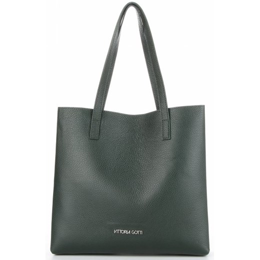 Shopper bag Vittoria Gotti duża bez dodatków skórzana na ramię 