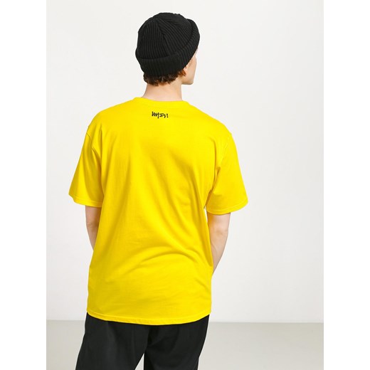 Żółty t-shirt męski Mass Denim bawełniany z krótkim rękawem 