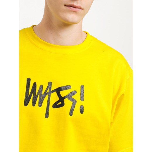 T-shirt męski żółty Mass Denim z krótkim rękawem 