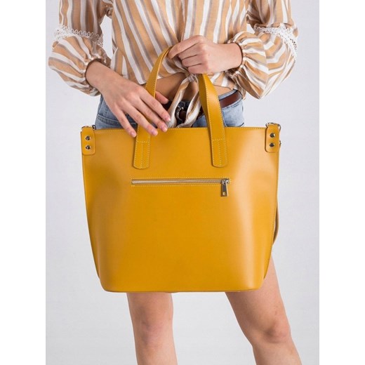 Shopper bag żółta Rovicky do ręki matowa 