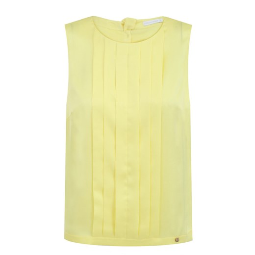Bluzka damska Potis & Verso żółta z tkaniny gładka 