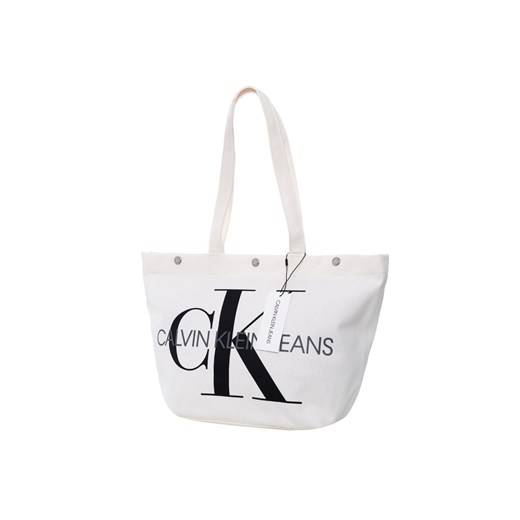 Shopper bag Calvin Klein biała bez dodatków duża 