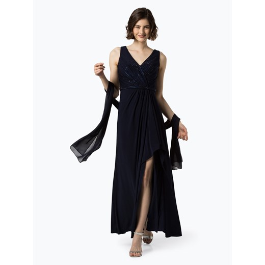 Luxuar Fashion - Damska sukienka wieczorowa z etolą, niebieski Luxuar Fashion  34 vangraaf