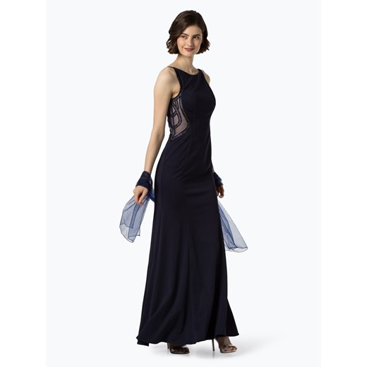 Luxuar Fashion - Damska sukienka wieczorowa z etolą, niebieski Luxuar Fashion  38 vangraaf