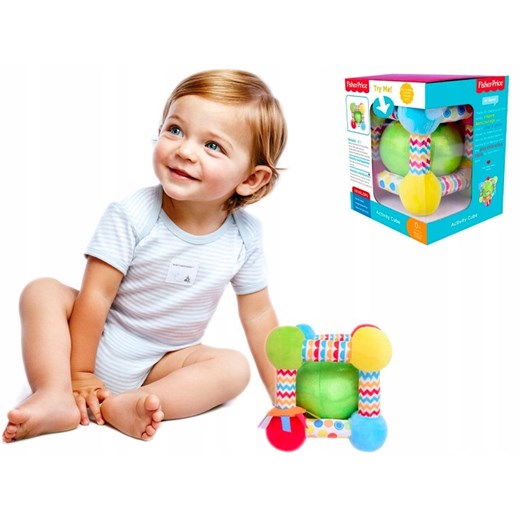 FISHER PRICE DUŻA SENSORYCZNA KOSTKA Z PIŁECZKĄ 0+