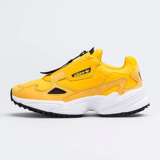 Adidas buty sportowe damskie żółte na wiosnę na platformie z zamkiem bez wzorów 