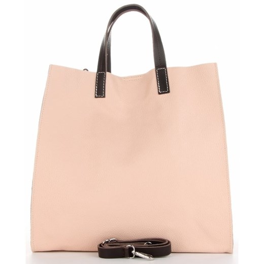 Shopper bag Genuine Leather bez dodatków do ręki duża ze skóry 