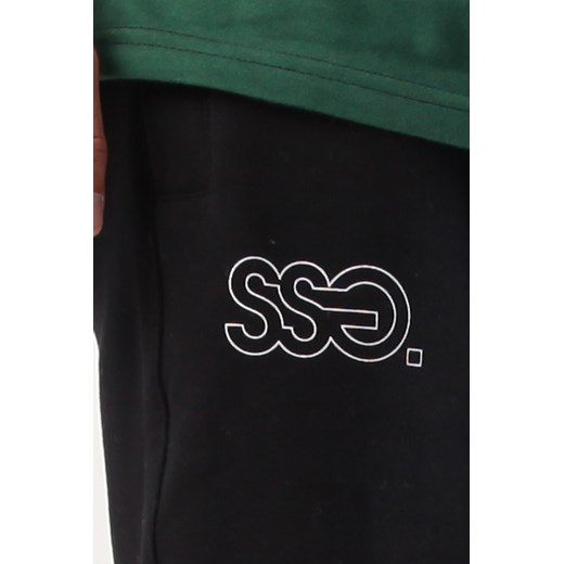 Spodnie męskie Ssg czarne z napisami z bawełny 