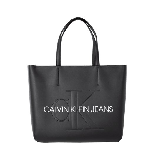 Shopper bag Calvin Klein ze skóry ekologicznej na ramię 
