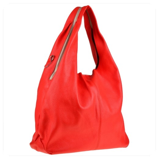 Shopper bag Borse In Pelle na wakacje czerwona na ramię bez dodatków 