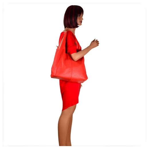 Shopper bag Borse In Pelle bez dodatków na ramię 